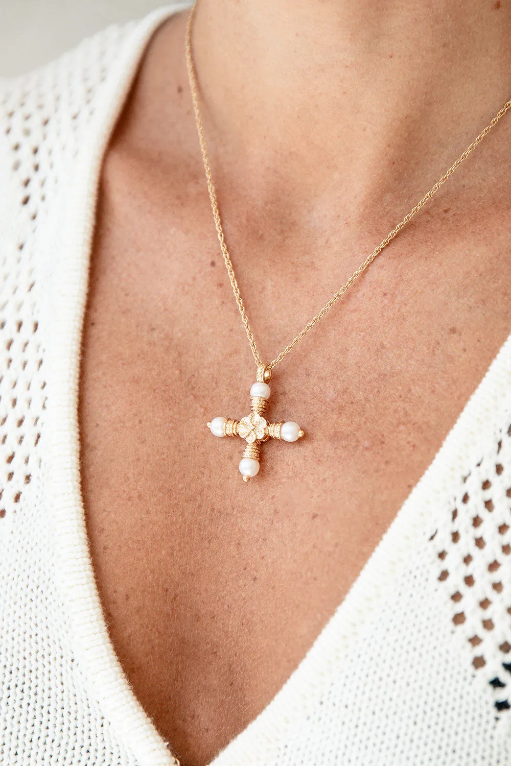 Pearla Cross Necklace sold by Sabo Skirt
