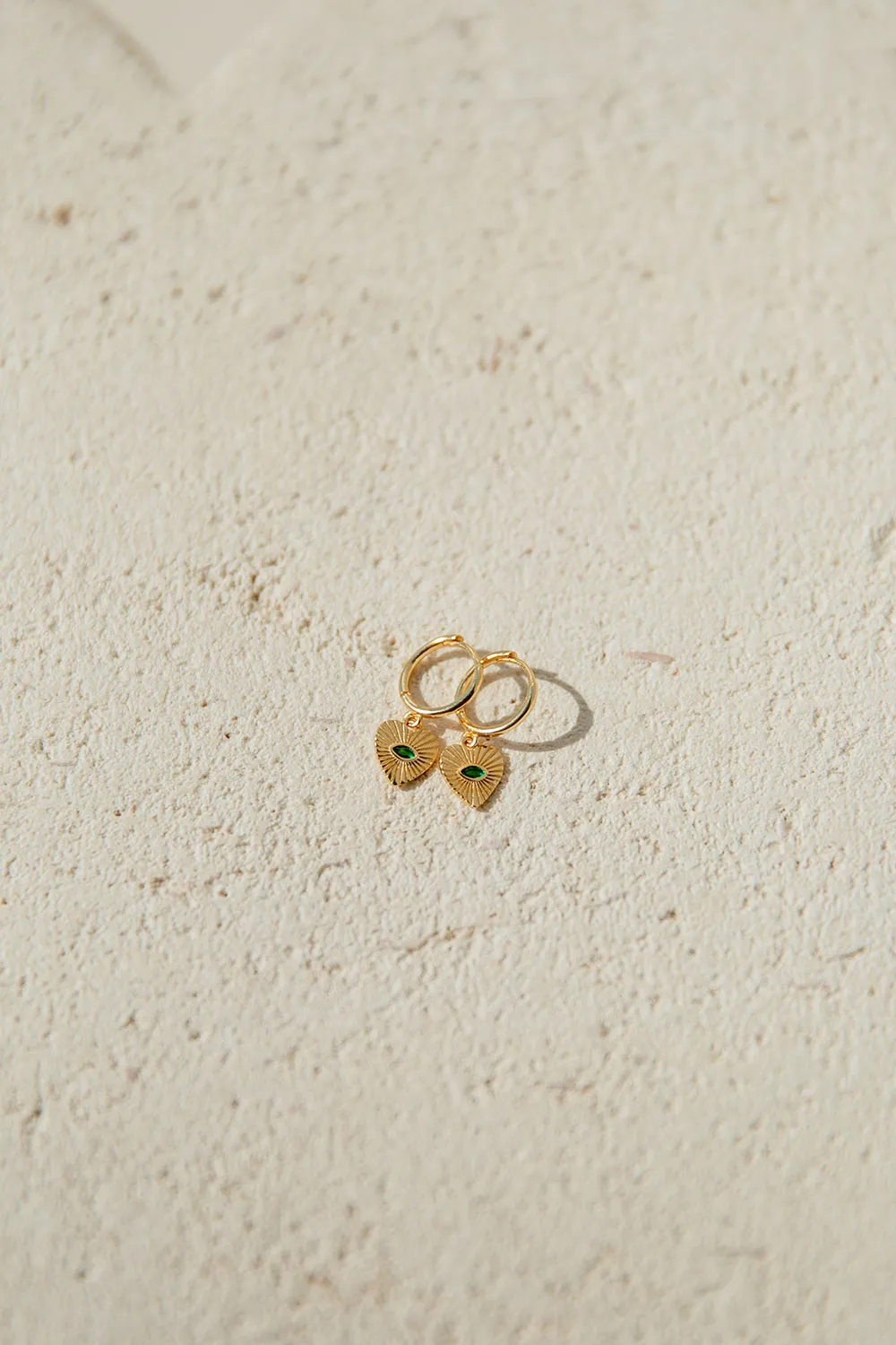 Emerald Heart Earrings sold by Sabo Skirt product image thumbnail 2