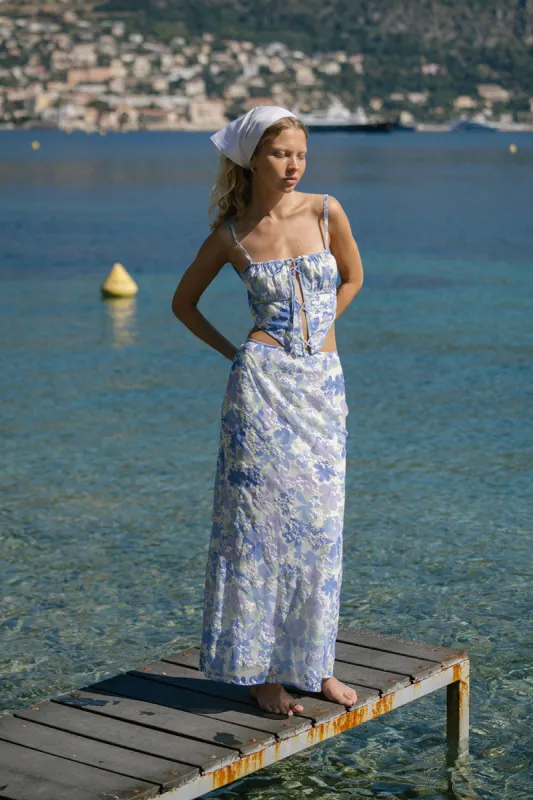 Robyn Midi Skirt - Juniper Floral sold by Sabo Skirt