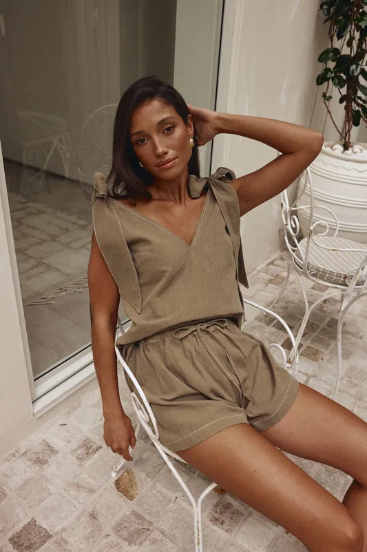 Elixir Shorts - Khaki sold by Sabo Skirt