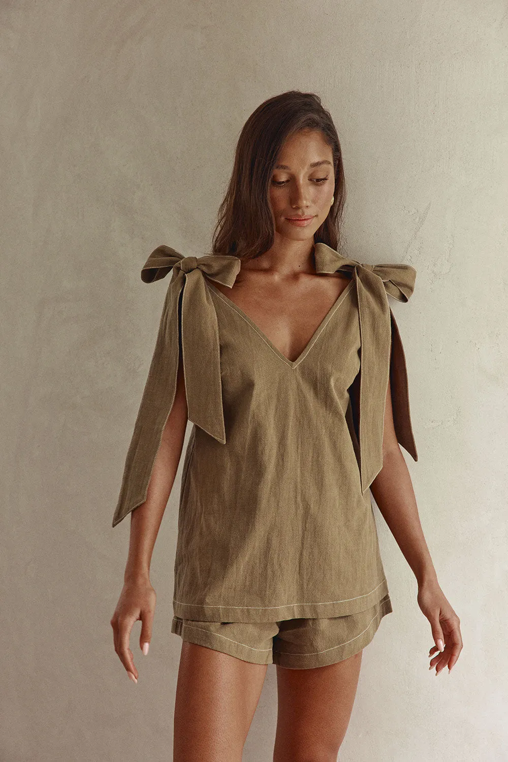 Elixir Top - Khaki sold by Sabo Skirt