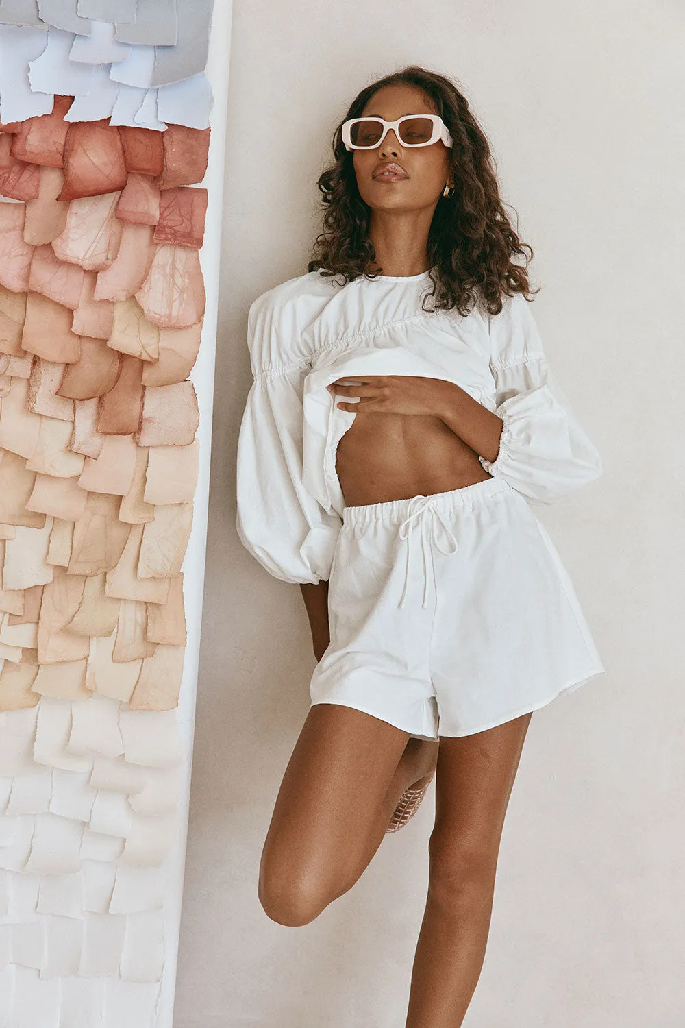 Akel Shorts - White sold by Sabo Skirt