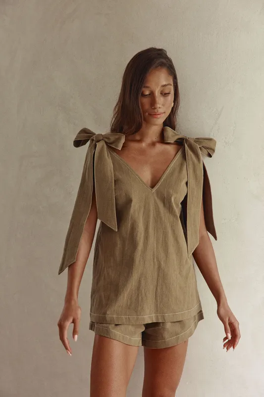 SAMPLE-Elixir Top - Khaki made by Sabo Skirt