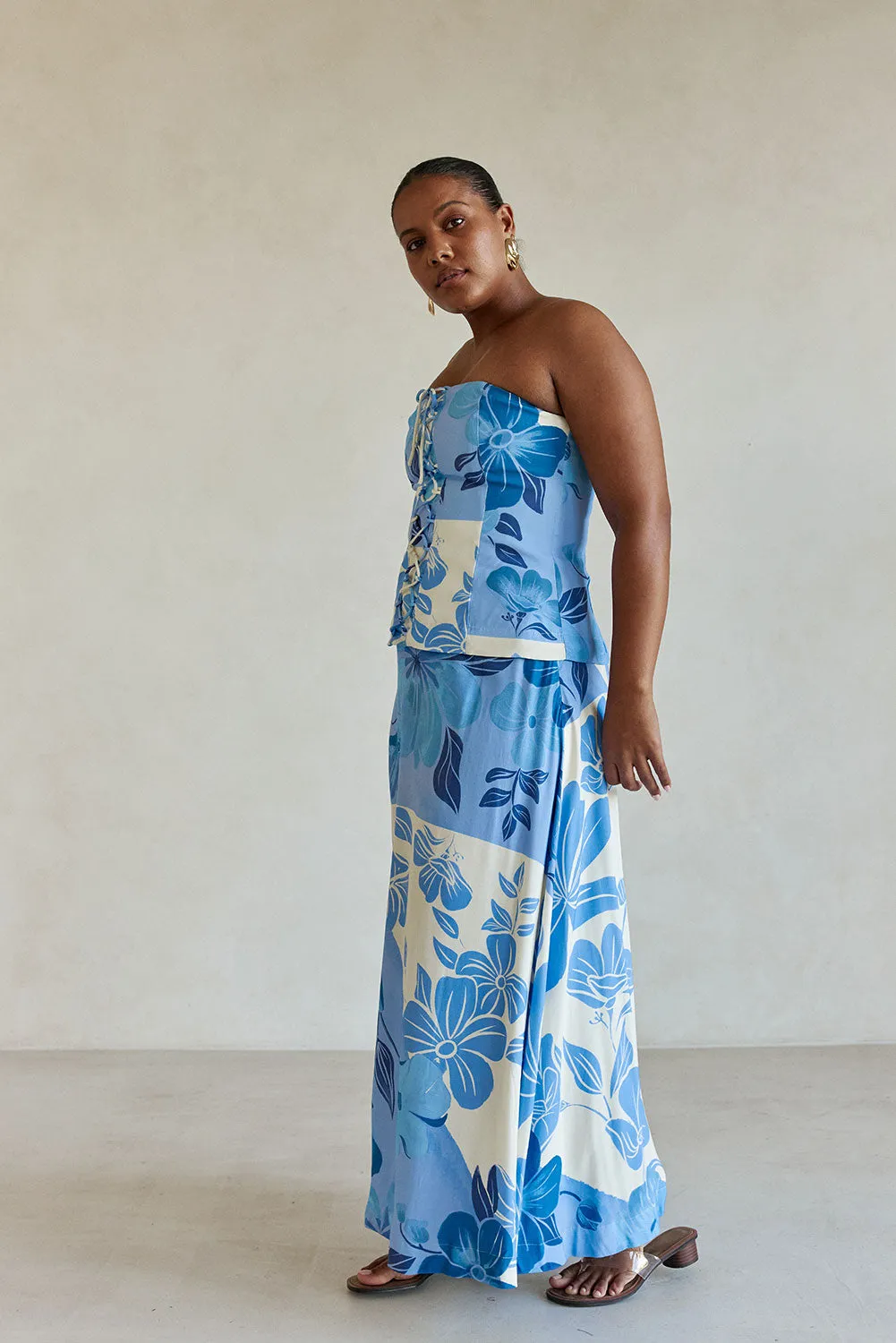 Mirae Dress - Azure Bloom sold by Sabo Skirt product image thumbnail 4