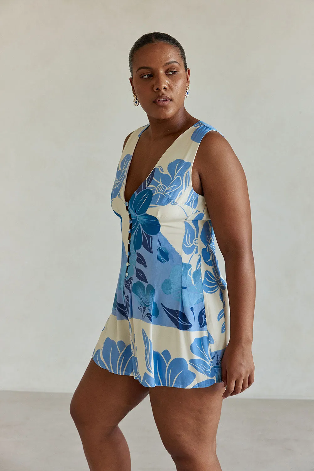 Jade Playsuit - Azure Bloom sold by Sabo Skirt product image thumbnail 5