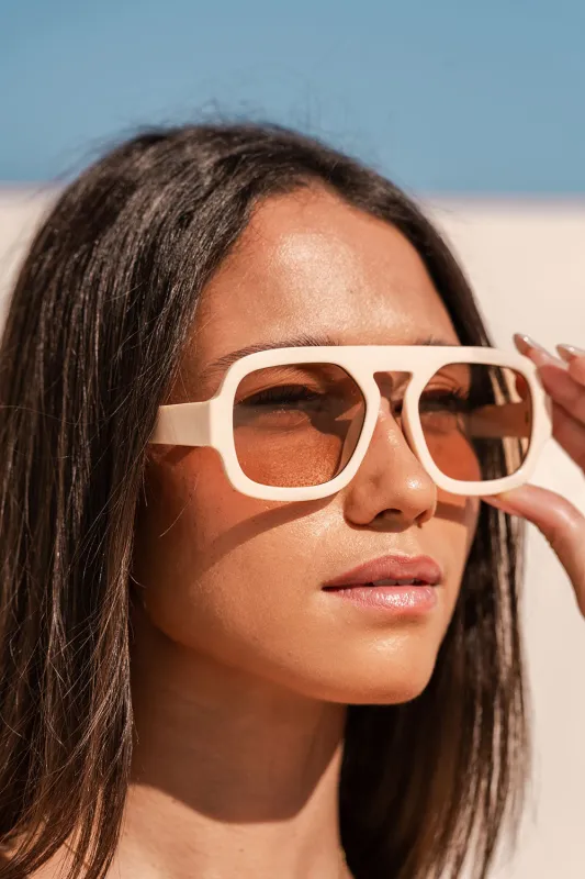 Lorna Sunglasses - Beige made by Sabo Skirt