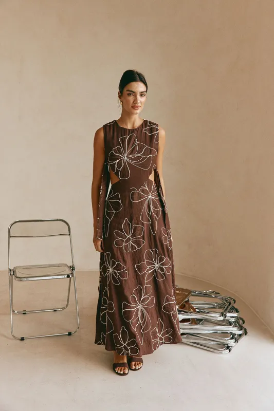 Aurelia Dress - Chocolate Floral made by Sabo Skirt