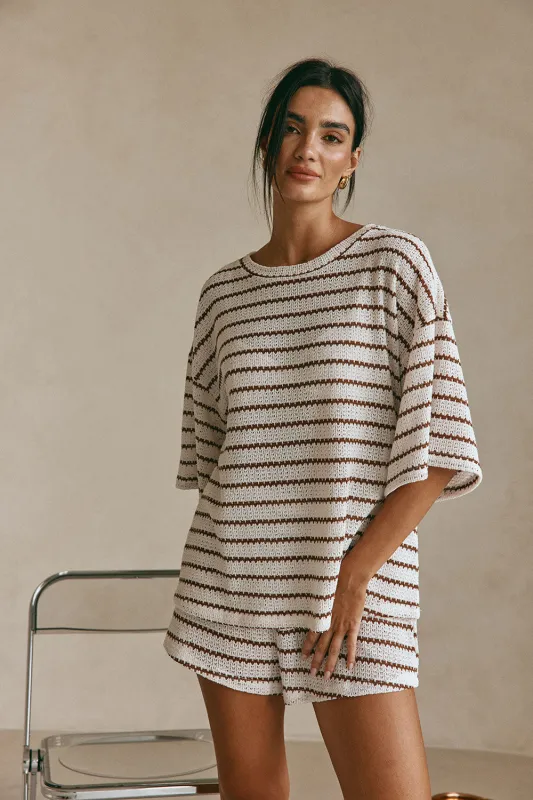 Wanderer Top - Chocolate Stripe made by Sabo Skirt