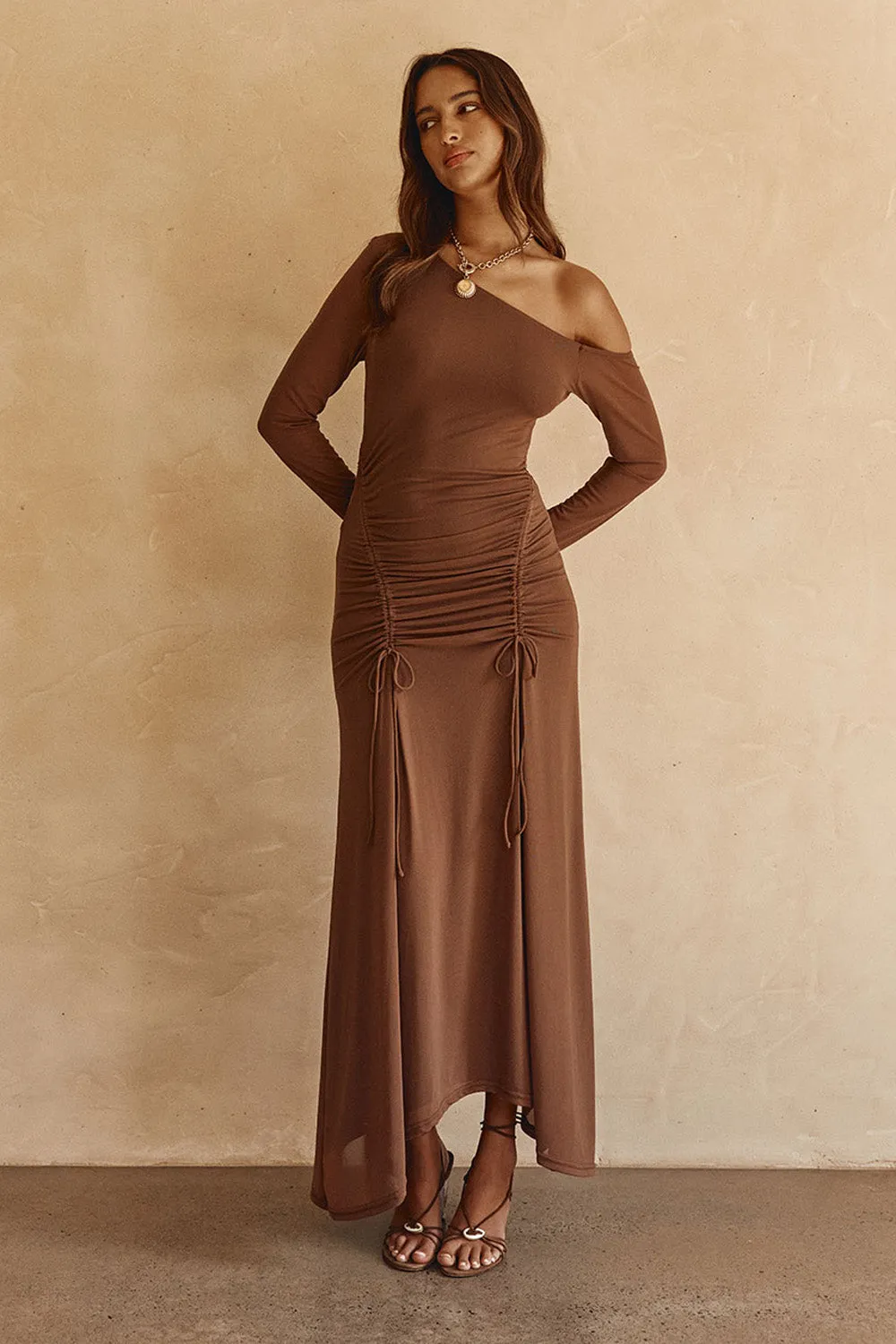 SAMPLE-Callista Dress - Chocolate sold by Sabo Skirt