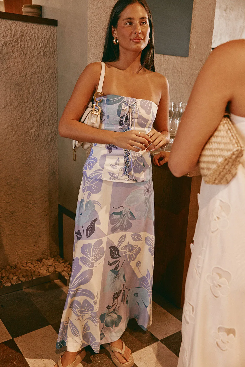 SAMPLE-Mirae Dress - Azure Bloom sold by Sabo Skirt product image thumbnail 4
