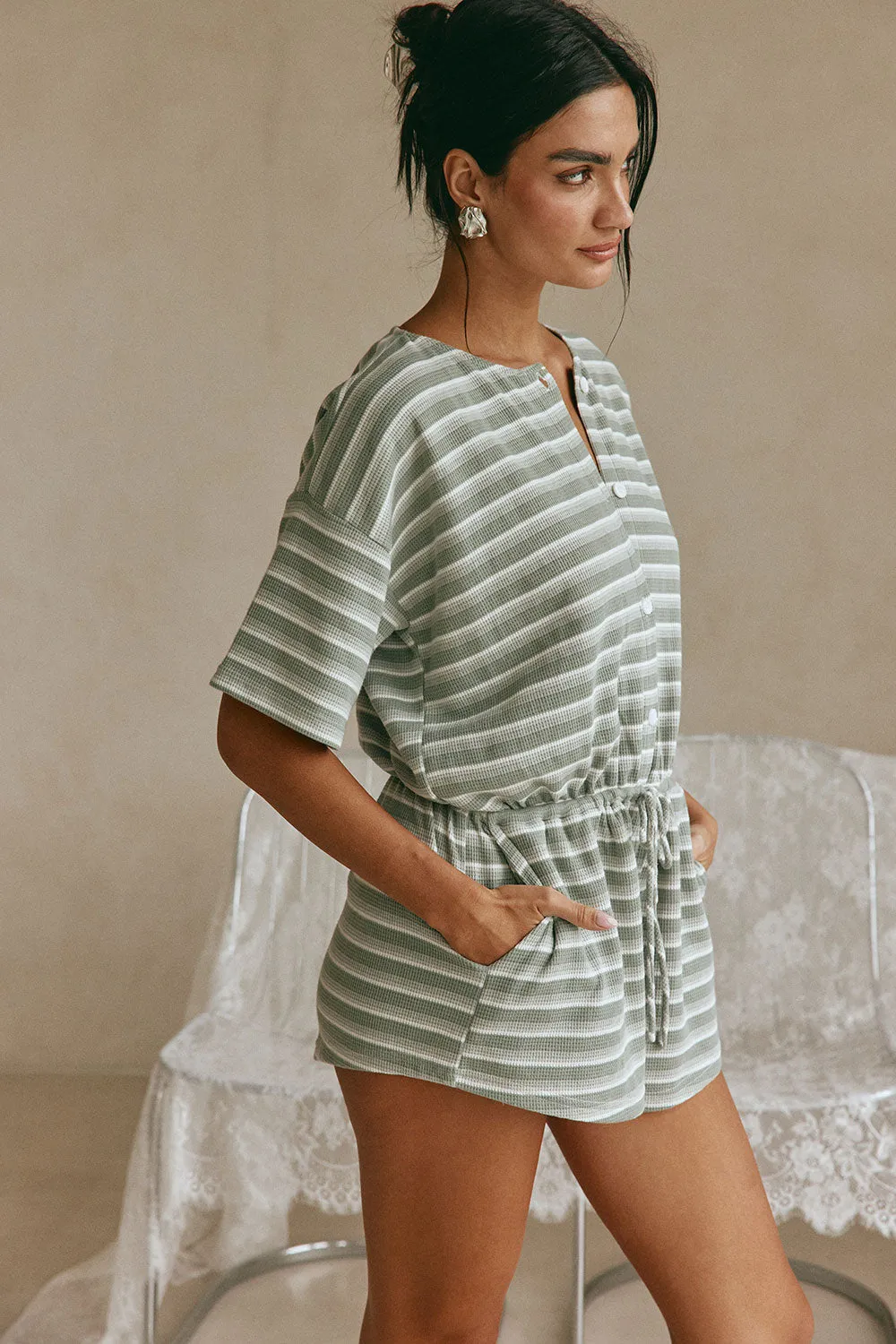 Juniper Playsuit - Olive sold by Sabo Skirt product image thumbnail 4