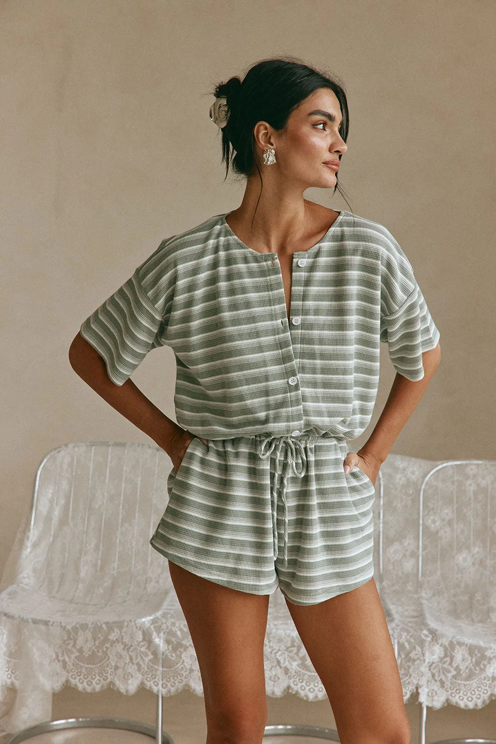 Juniper Playsuit - Olive sold by Sabo Skirt