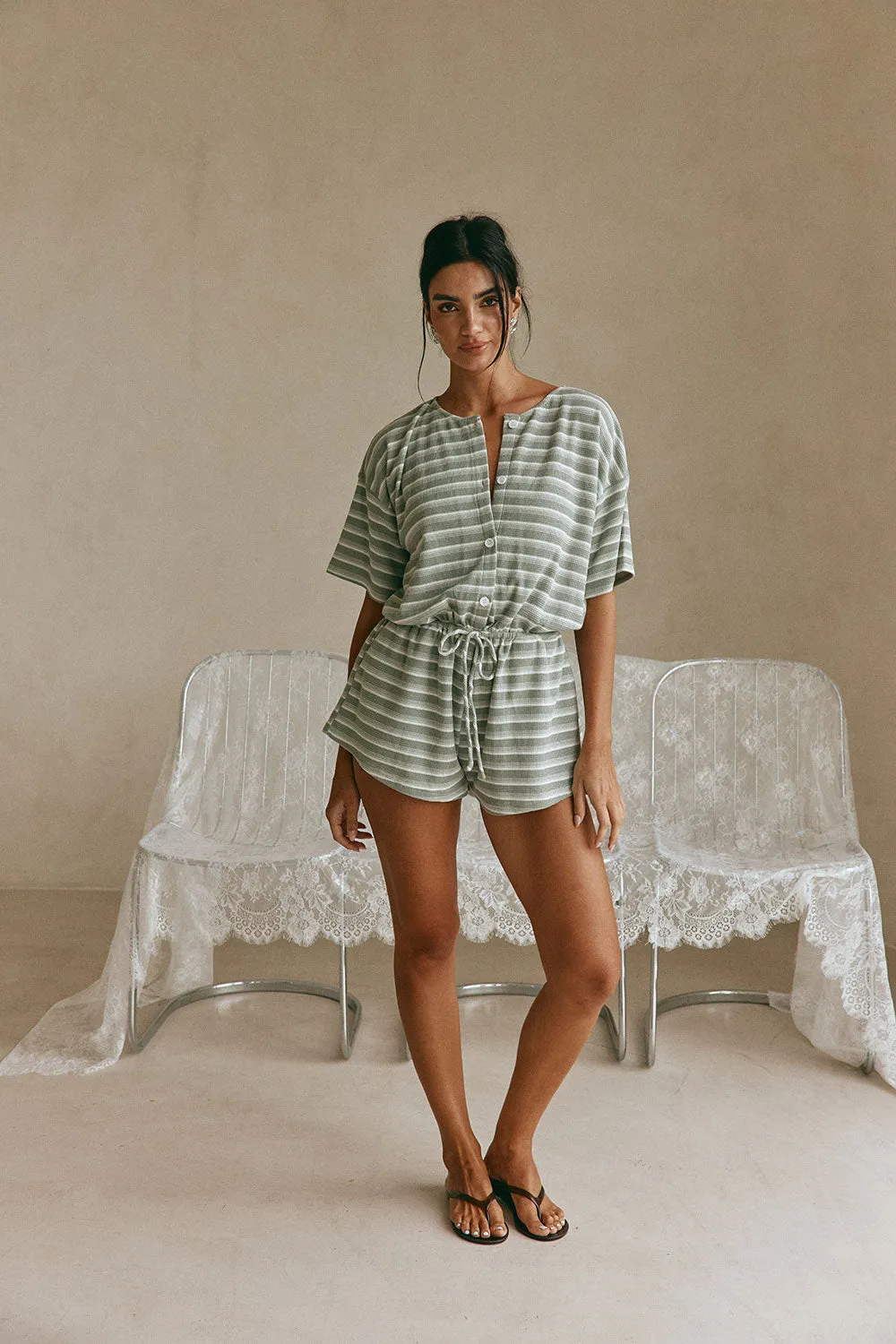 Juniper Playsuit - Olive sold by Sabo Skirt product image thumbnail 3