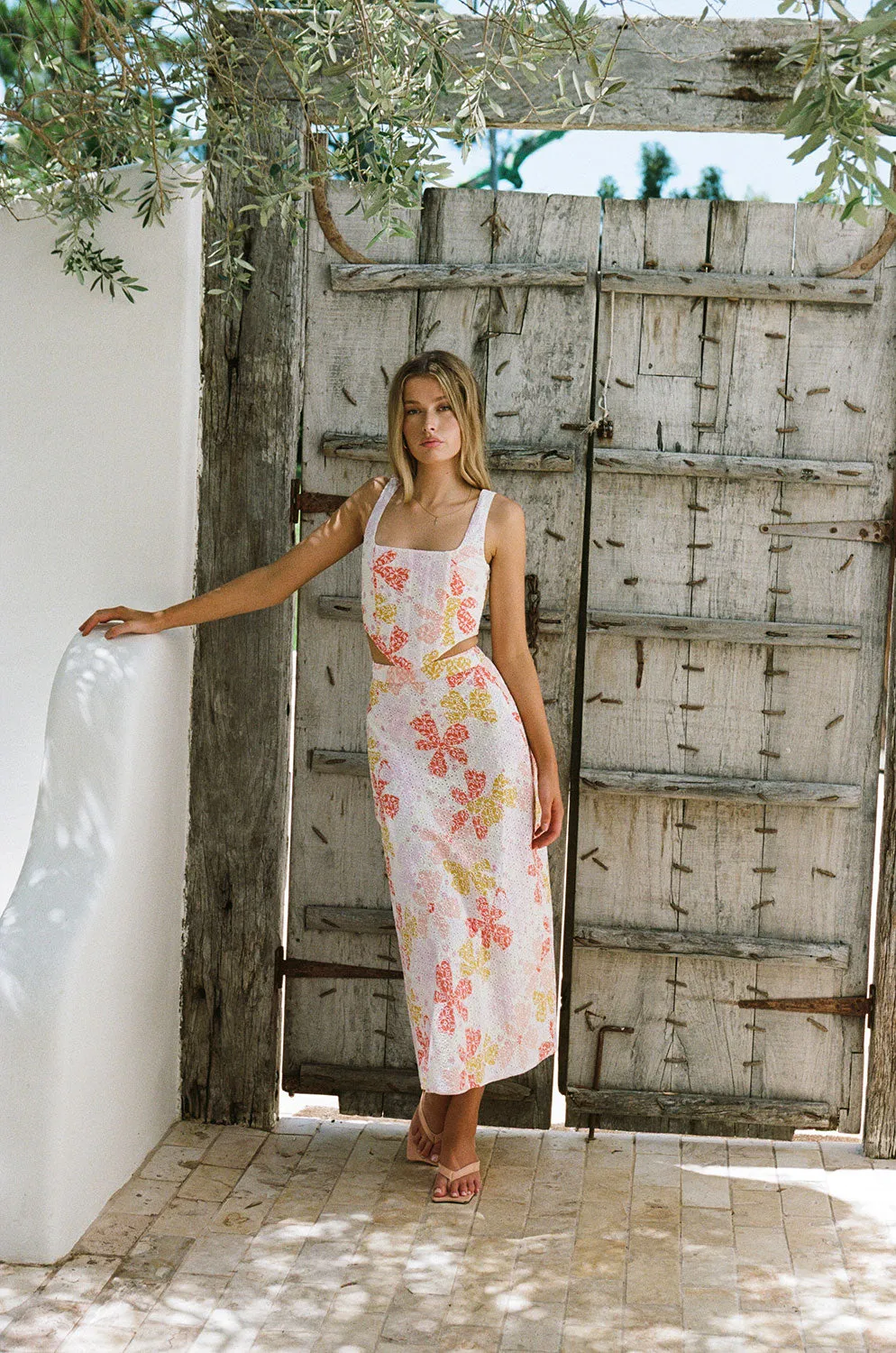 Keara Midi Skirt - Pollen sold by Sabo Skirt