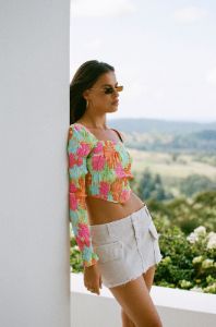 Juliet Shirred Top sold by Sabo Skirt