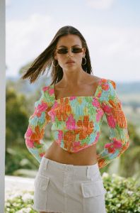 Juliet Shirred Top sold by Sabo Skirt