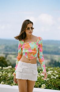 Juliet Shirred Top sold by Sabo Skirt