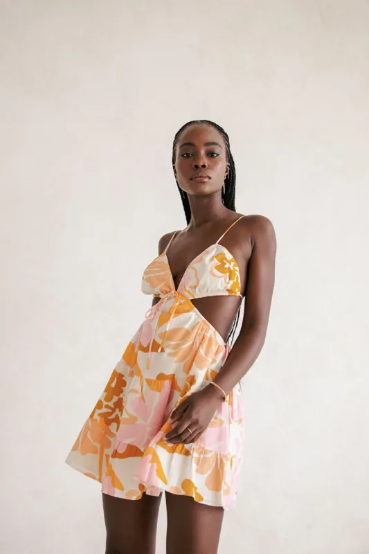 Toulouse Mini Dress - Hibiscus sold by Sabo Skirt