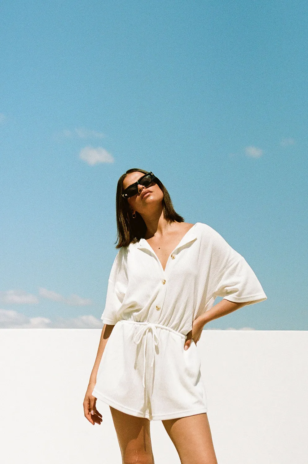 Juniper Playsuit - White sold by Sabo Skirt