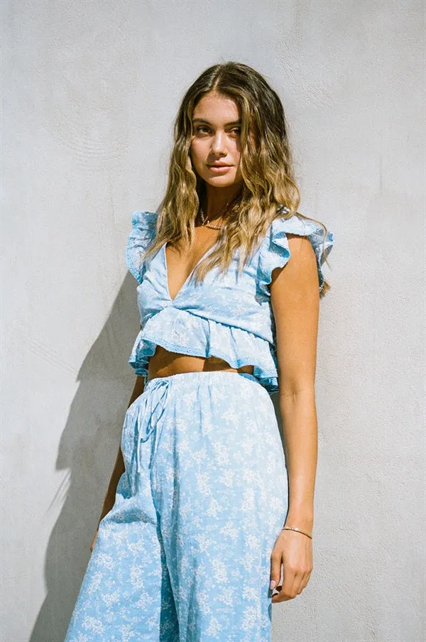 SAMPLE-Renata Frill Top - Azure sold by Sabo Skirt product image thumbnail 3