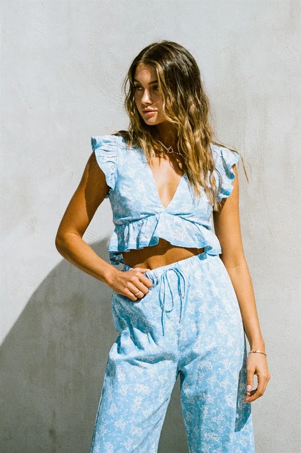 SAMPLE-Renata Frill Top - Azure sold by Sabo Skirt product image thumbnail 2