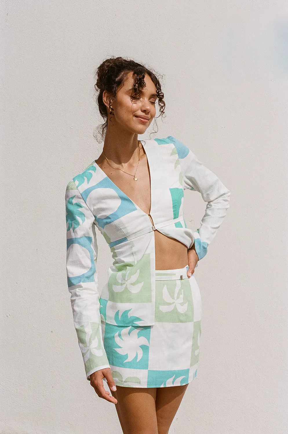 Harlow Skirt - Palm Tile Breeze sold by Sabo Skirt product image thumbnail 3