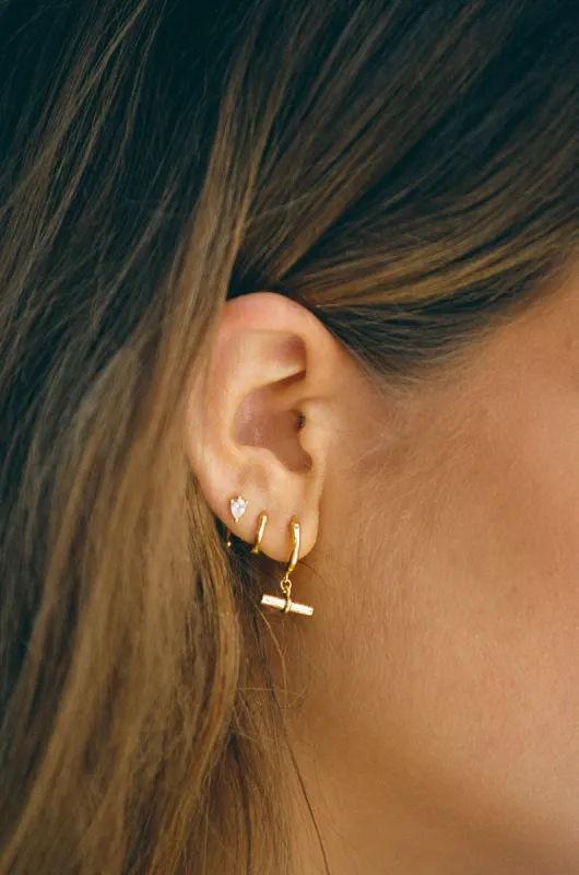 18K Harlie T Bar Huggies sold by Sabo Skirt