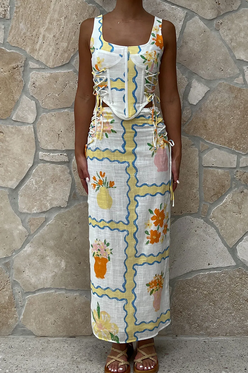 Taleah Skirt - Flower Pots sold by Sabo Skirt product image thumbnail 4