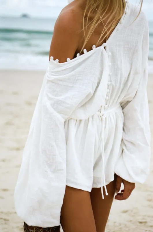 SAMPLE-Elsa Playsuit - White sold by Sabo Skirt