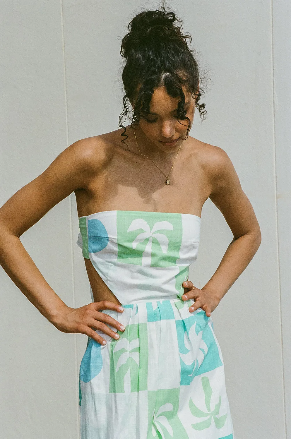 SAMPLE-Talullah Midi Dress - Palm Tile Breeze sold by Sabo Skirt product image thumbnail 5