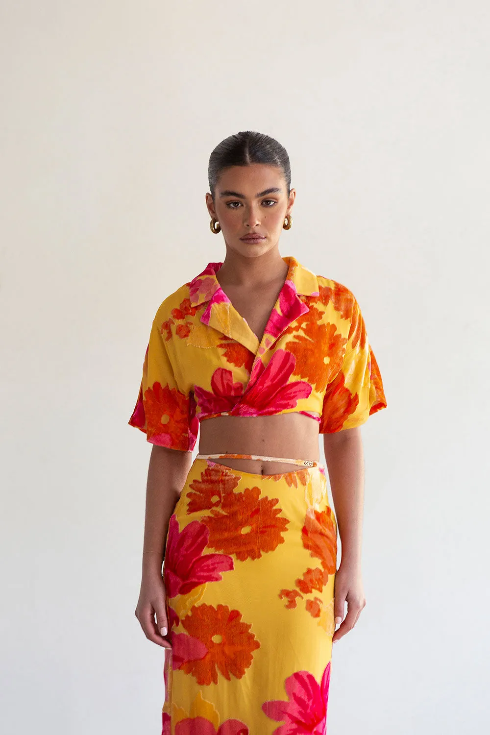 Sorrenta Wrap Top - Floreale Sunny sold by Sabo Skirt