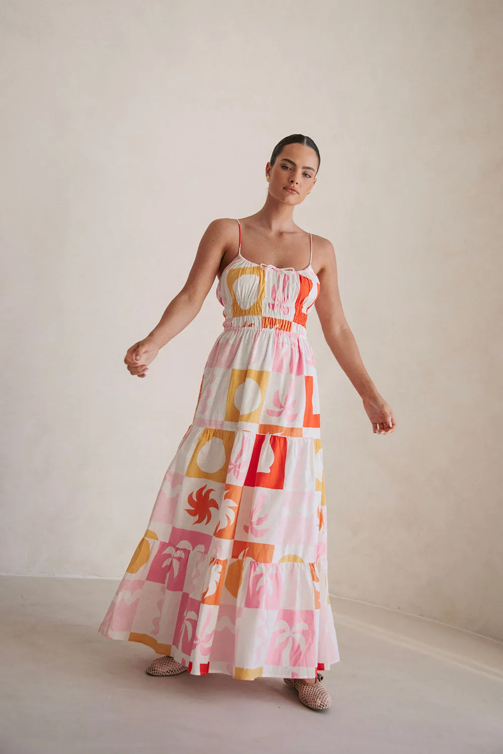 Talia Dress - Palm Tile Fuego sold by Sabo Skirt product image thumbnail 3