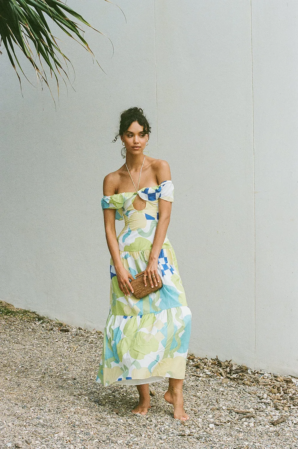 Adorne Midi Dress - Checker Floral Aliza sold by Sabo Skirt