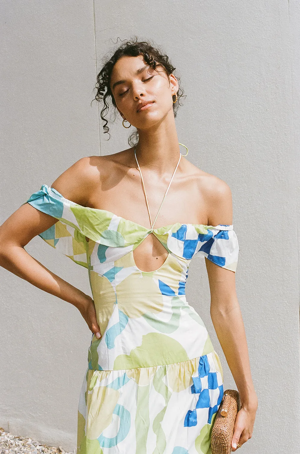 Adorne Midi Dress - Checker Floral Aliza sold by Sabo Skirt product image thumbnail 4