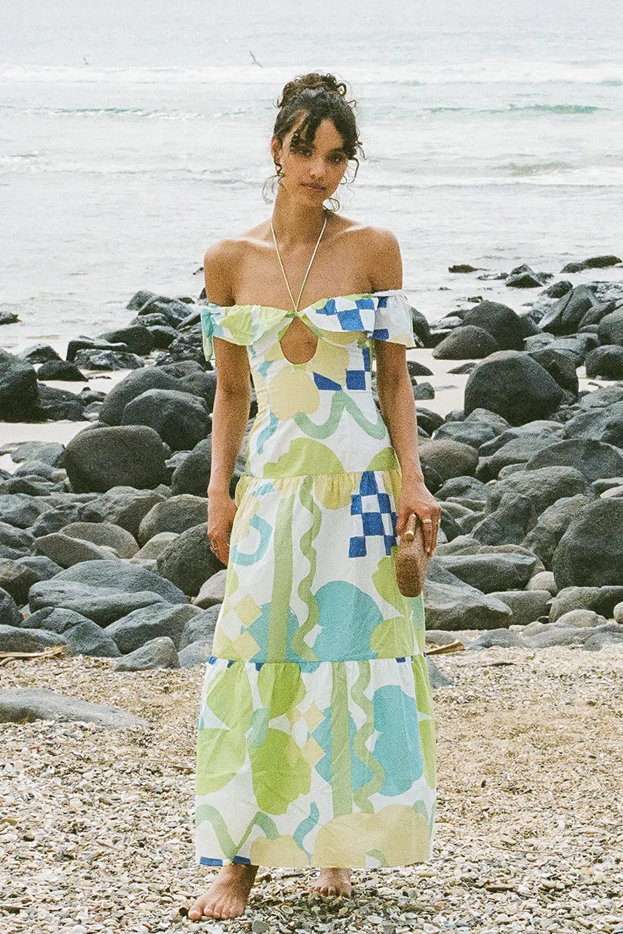 Adorne Midi Dress - Checker Floral Aliza sold by Sabo Skirt product image thumbnail 3