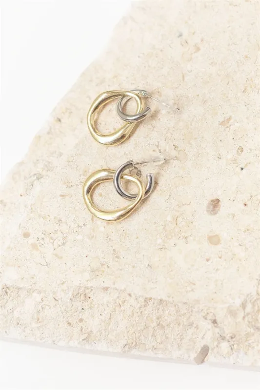 Two Toned Twin Hoops sold by Sabo Skirt