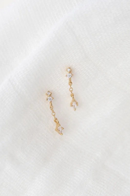 18K Layton Drop Chain Earrings sold by Sabo Skirt