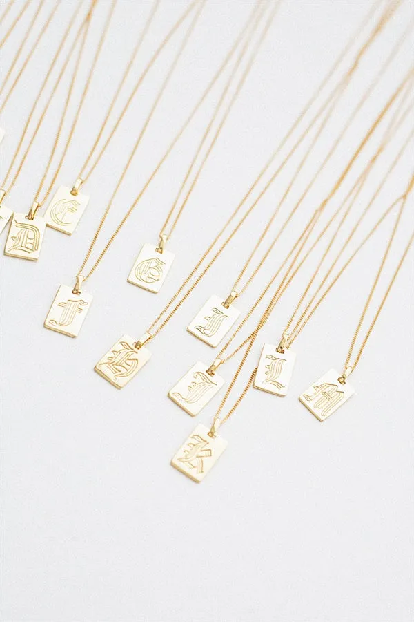 18K Script Initial Necklace sold by Sabo Skirt product image thumbnail 3