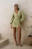 Minna Button Dress - Moss sold by Sabo Skirt