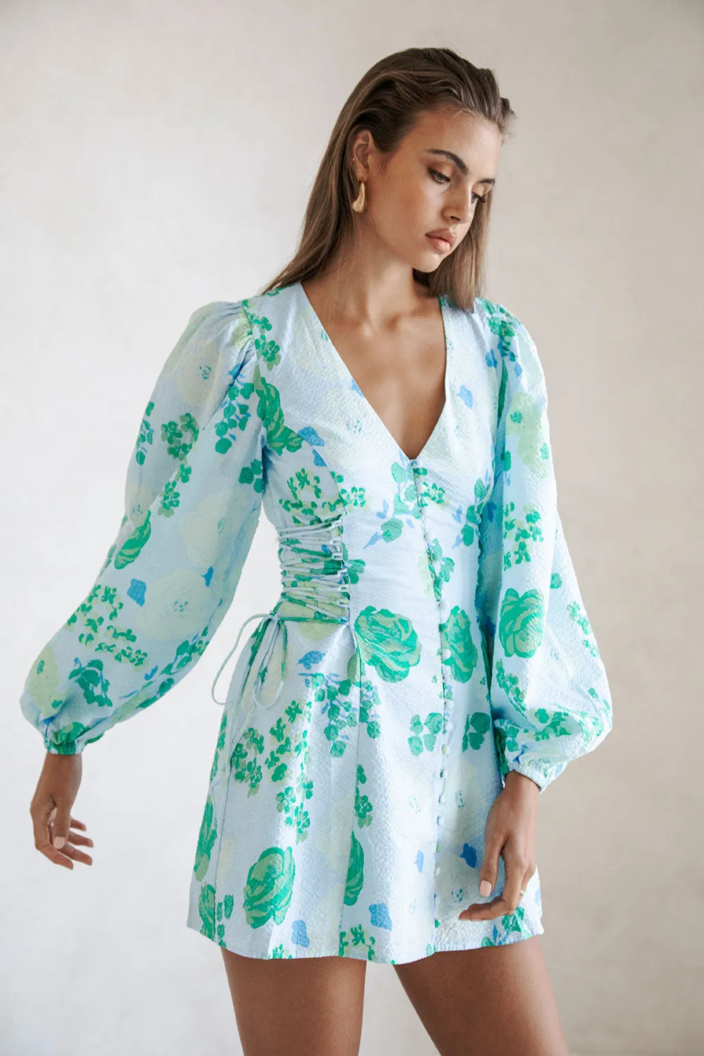 Harri Button Dress - Corsage Blue sold by Sabo Skirt product image thumbnail 4