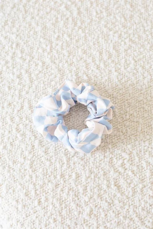 Blue Checkered Scrunchie sold by Sabo Skirt