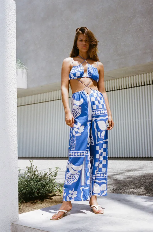 SAMPLE-Backless Brighton Jumpsuit - Lemoni Blue made by Sabo Skirt