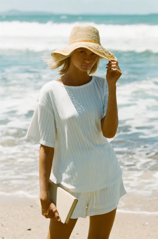 Kairo Top - White Cable sold by Sabo Skirt