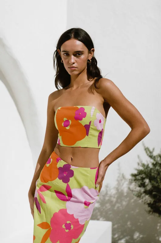 Drea Top - Lime Floral sold by Sabo Skirt
