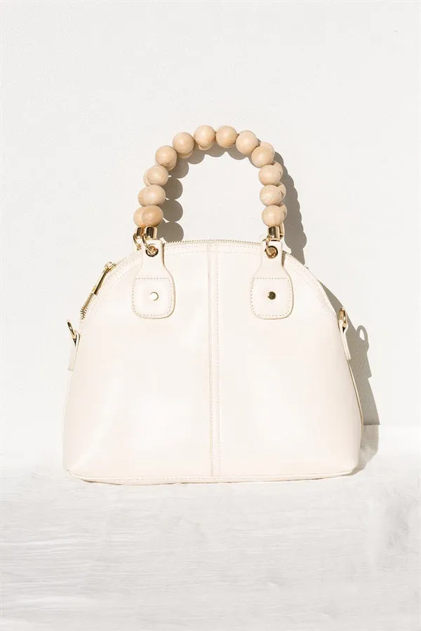 Bead Handle Tote - Cream sold by Sabo Skirt product image thumbnail 2