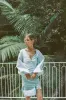 Minna Button Dress - Blue sold by Sabo Skirt
