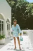 Minna Button Dress - Blue sold by Sabo Skirt