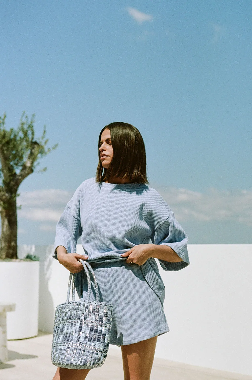 SAMPLE-Wanderer Top - Cornflour sold by Sabo Skirt