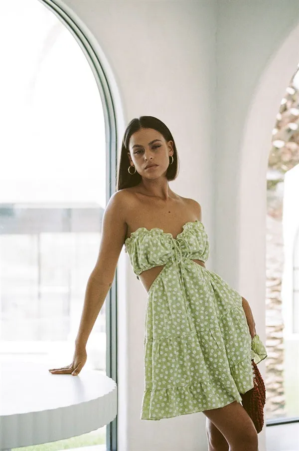 Strapless Marino Dress - Olive sold by Sabo Skirt product image thumbnail 3