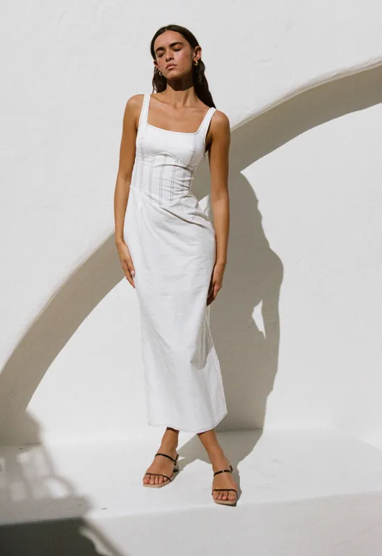Ricardo Midi Dress - White sold by Sabo Skirt